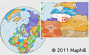 Political Location Map of Traky, highlighted country