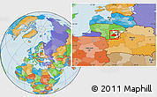 Political Location Map of Traky, highlighted parent region