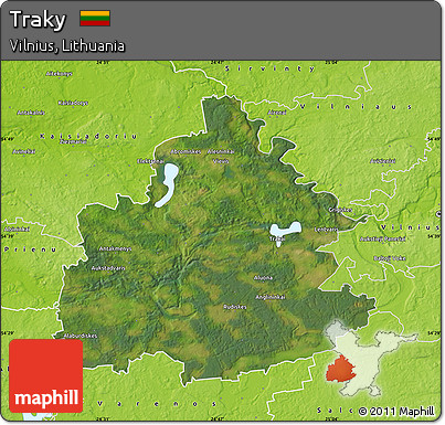 Satellite Map of Traky, physical outside