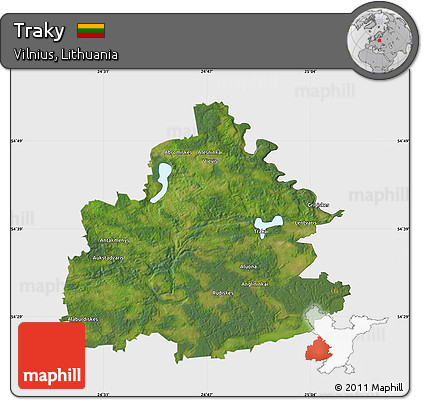 Satellite Map of Traky, single color outside