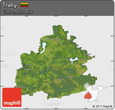 Satellite Map of Traky, single color outside