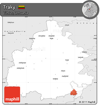 Silver Style Simple Map of Traky