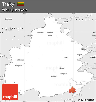 Silver Style Simple Map of Traky