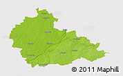 Physical 3D Map of Ukmerges, cropped outside