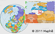 Political Location Map of Ukmerges, highlighted country