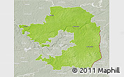 Physical 3D Map of Vilniaus, lighten, semi-desaturated