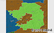Political 3D Map of Vilniaus, darken