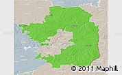 Political 3D Map of Vilniaus, lighten, semi-desaturated