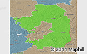 Political 3D Map of Vilniaus, semi-desaturated