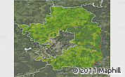 Satellite 3D Map of Vilniaus, semi-desaturated