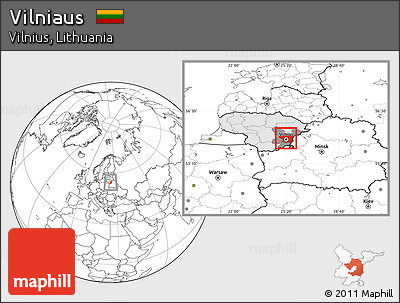 Blank Location Map of Vilniaus, highlighted country, highlighted parent region