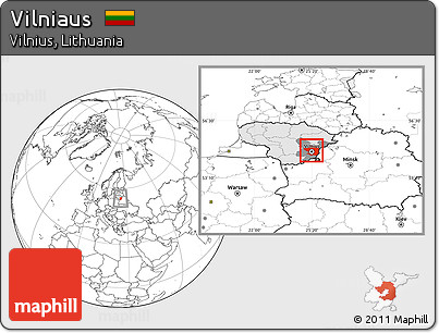 Blank Location Map of Vilniaus, highlighted country, highlighted parent region