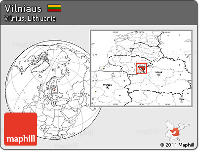Blank Location Map of Vilniaus, highlighted parent region