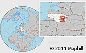Gray Location Map of Vilniaus, highlighted country, highlighted parent region