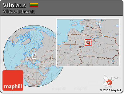 Gray Location Map of Vilniaus, highlighted parent region