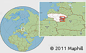 Savanna Style Location Map of Vilniaus, highlighted country, highlighted parent region