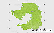 Physical Map of Vilniaus, single color outside