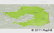 Physical Panoramic Map of Vilniaus, lighten, semi-desaturated