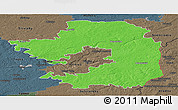 Political Panoramic Map of Vilniaus, darken, semi-desaturated
