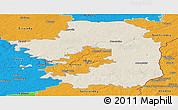 Shaded Relief Panoramic Map of Vilniaus, political outside