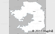 Gray Simple Map of Vilniaus, single color outside