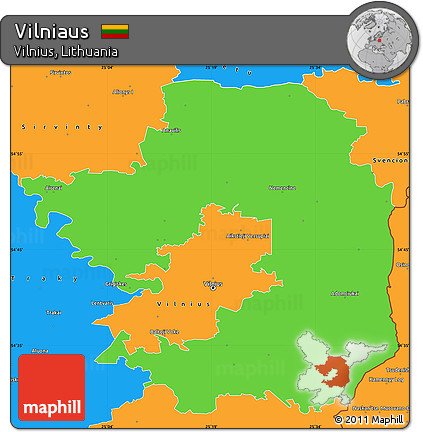 Political Simple Map of Vilniaus