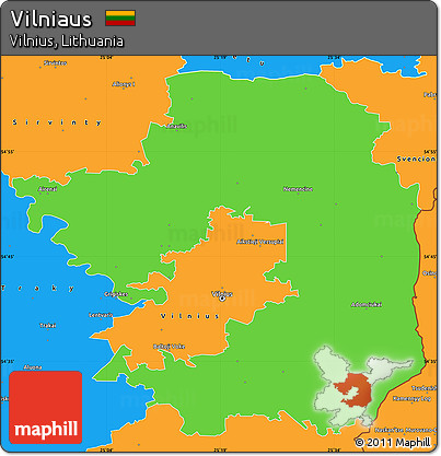 Political Simple Map of Vilniaus
