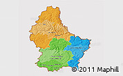 Political 3D Map of Luxembourg, cropped outside