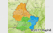 Political 3D Map of Luxembourg, physical outside