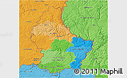Political 3D Map of Luxembourg, political shades outside