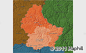 Political Shades 3D Map of Luxembourg, darken