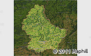 Satellite 3D Map of Luxembourg, darken