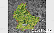 Satellite 3D Map of Luxembourg, desaturated