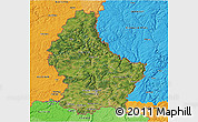 Satellite 3D Map of Luxembourg, political outside