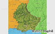 Satellite 3D Map of Luxembourg, political shades outside