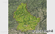 Satellite 3D Map of Luxembourg, semi-desaturated