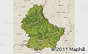 Satellite 3D Map of Luxembourg, shaded relief outside