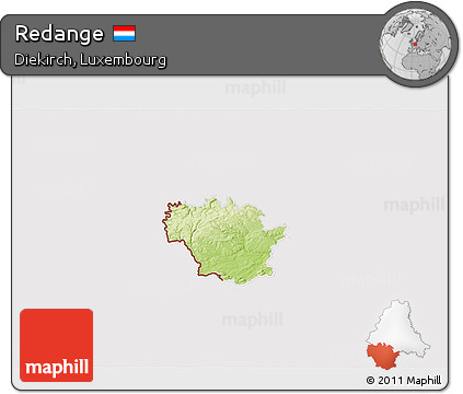 Physical 3D Map of Redange, cropped outside