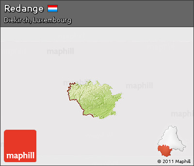 Physical 3D Map of Redange, cropped outside