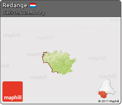 Physical 3D Map of Redange, cropped outside