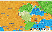 Physical 3D Map of Redange, political outside