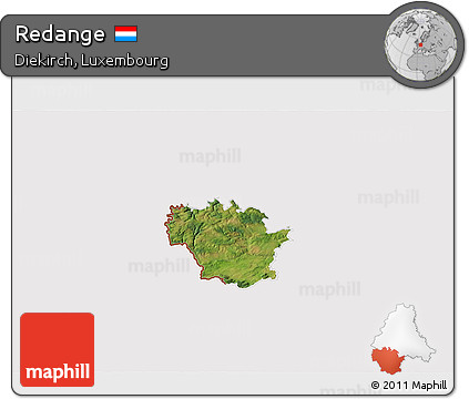Satellite 3D Map of Redange, cropped outside