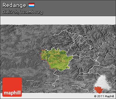 Satellite 3D Map of Redange, desaturated