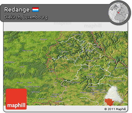 Satellite 3D Map of Redange