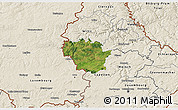 Satellite 3D Map of Redange, shaded relief outside