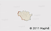 Shaded Relief 3D Map of Redange, cropped outside