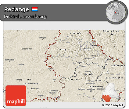 Shaded Relief 3D Map of Redange