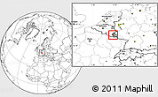 Blank Location Map of Redange, highlighted country, highlighted parent region, within the entire country