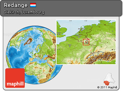 Physical Location Map of Redange