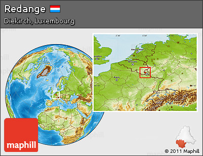 Physical Location Map of Redange